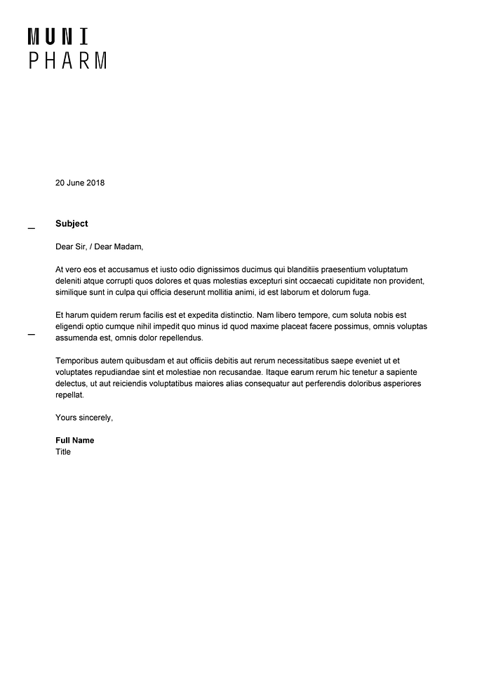 Jednoduchý dopis (EN) se značkami pro ohyb - Černobílé provedení (EN) bez zápatí